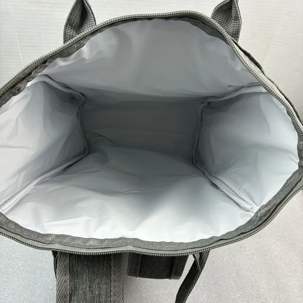Enfamil Wonderbag Backpack Gray Nylon Insulated Travel Adjust Straps Diaper Bag